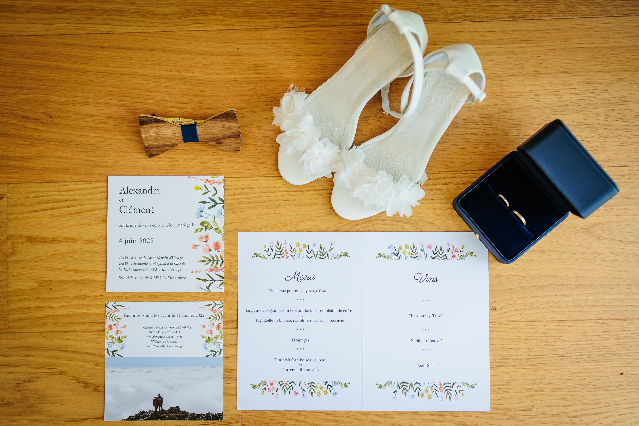 Papeterie de mariage éco responsable, photo prise par Florian Fauvarque photographe mariage à Grenoble en Isère