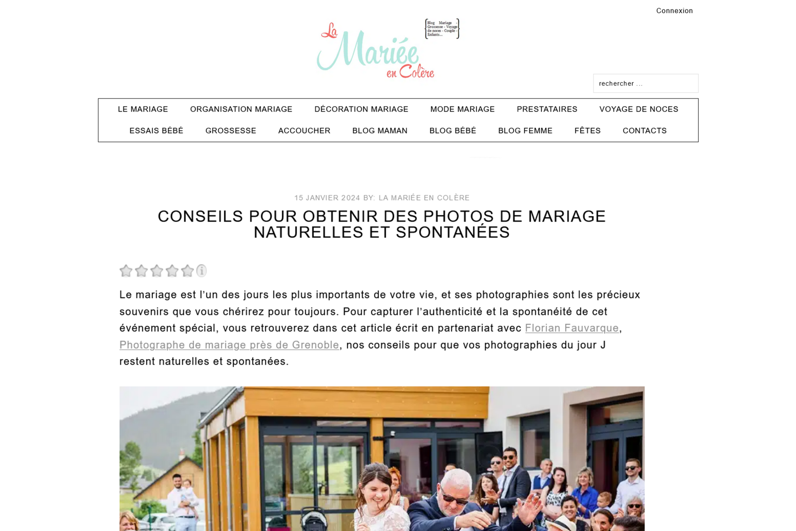 Article de blog de mariage de la mariée en colère sur Florian Fauvarque photographe mariage à Grenoble en Isère